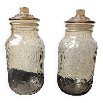 Vintage smoked glass jar Fidenza