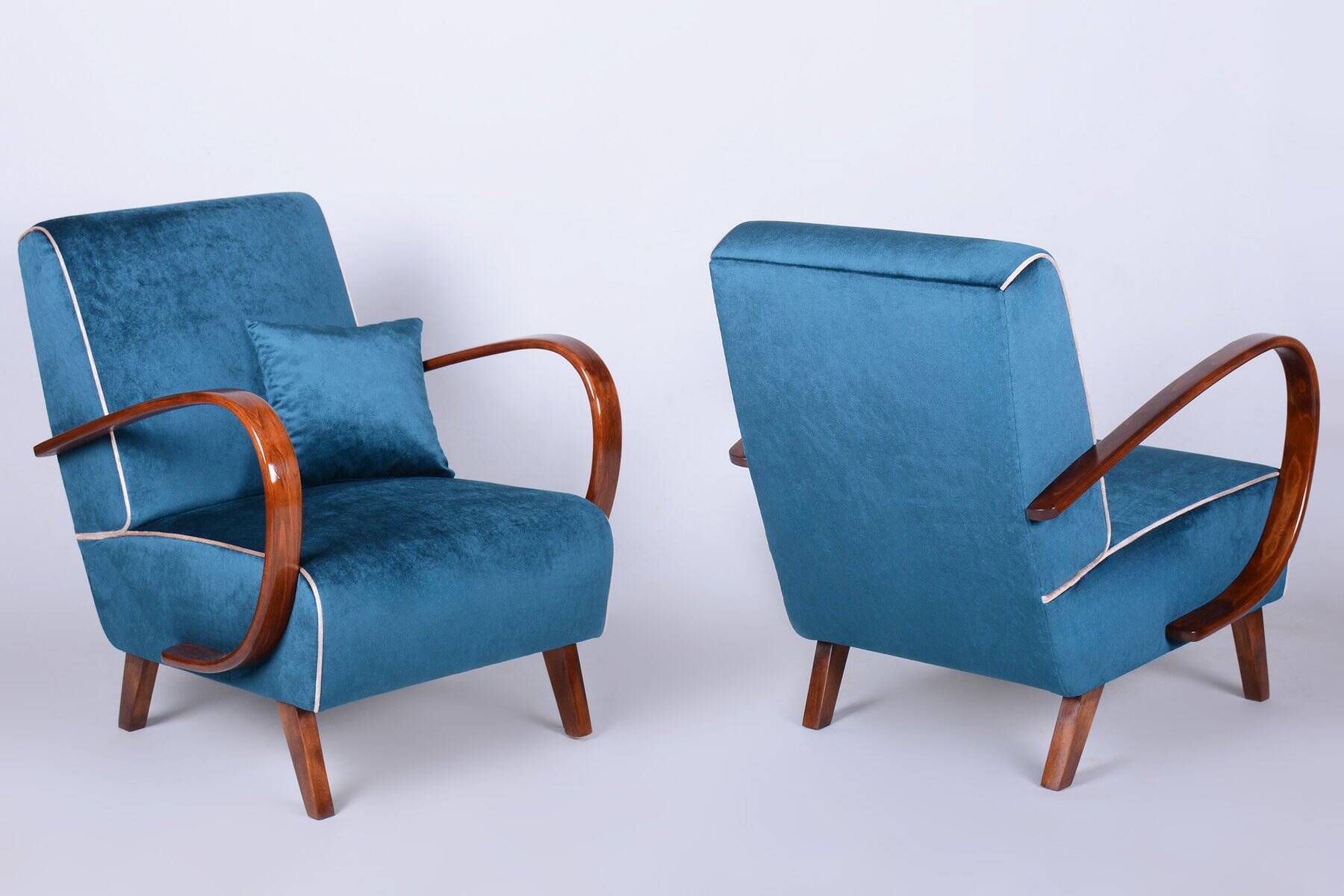 Art Deco Armchairs attributed to J. Halabala for Up Závody, Czech, 1940s, Set of 2