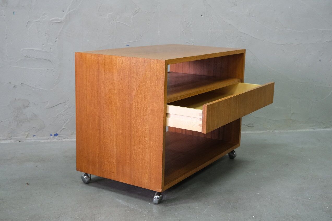 Mid -Century Teak Mobile Two-Sided Cabinet from WR, 1970s.