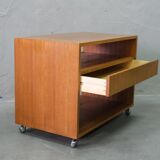Mid -Century Teak Mobile Two-Sided Cabinet from WR, 1970s.