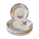 Set of 7 flat plates Digoin Sarreguemines, Barfleur model