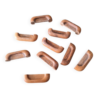 10 poignées en bois, années 50