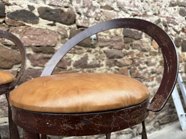 Set de 4 Tabourets de bar restaurant Pub taverne métal 1970s