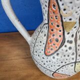 Hyèvre art pitcher signed polychrome enamels