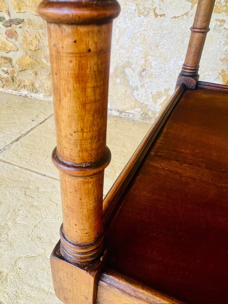 Console Art Deco a 3 niveaux bois tourné "Faux Bambou" Circa 1930s