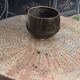 Glazed ceramic pot cover, brown, vintage 1970