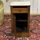 Nightstand in walnut with a white marble top, 19th century.