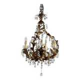 Chandelier with tassels and golden brass