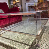 Glass and plexiglass coffee table 1960