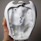 Porcelain biscuit holy water font with 2 angels, antique 1900-1930, Germany.