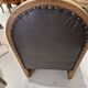 art deco armchair in leather and wood