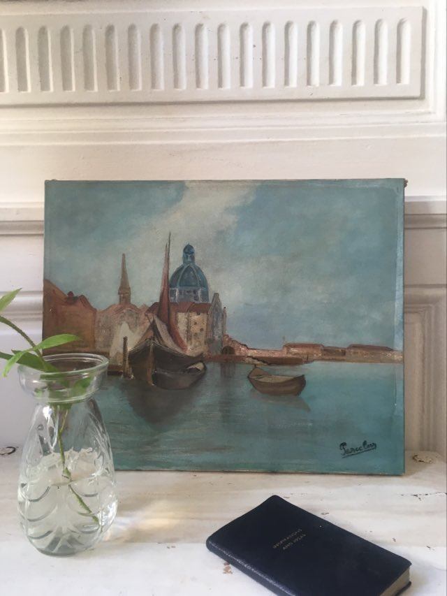 Oil painting on canvas Venetian landscape