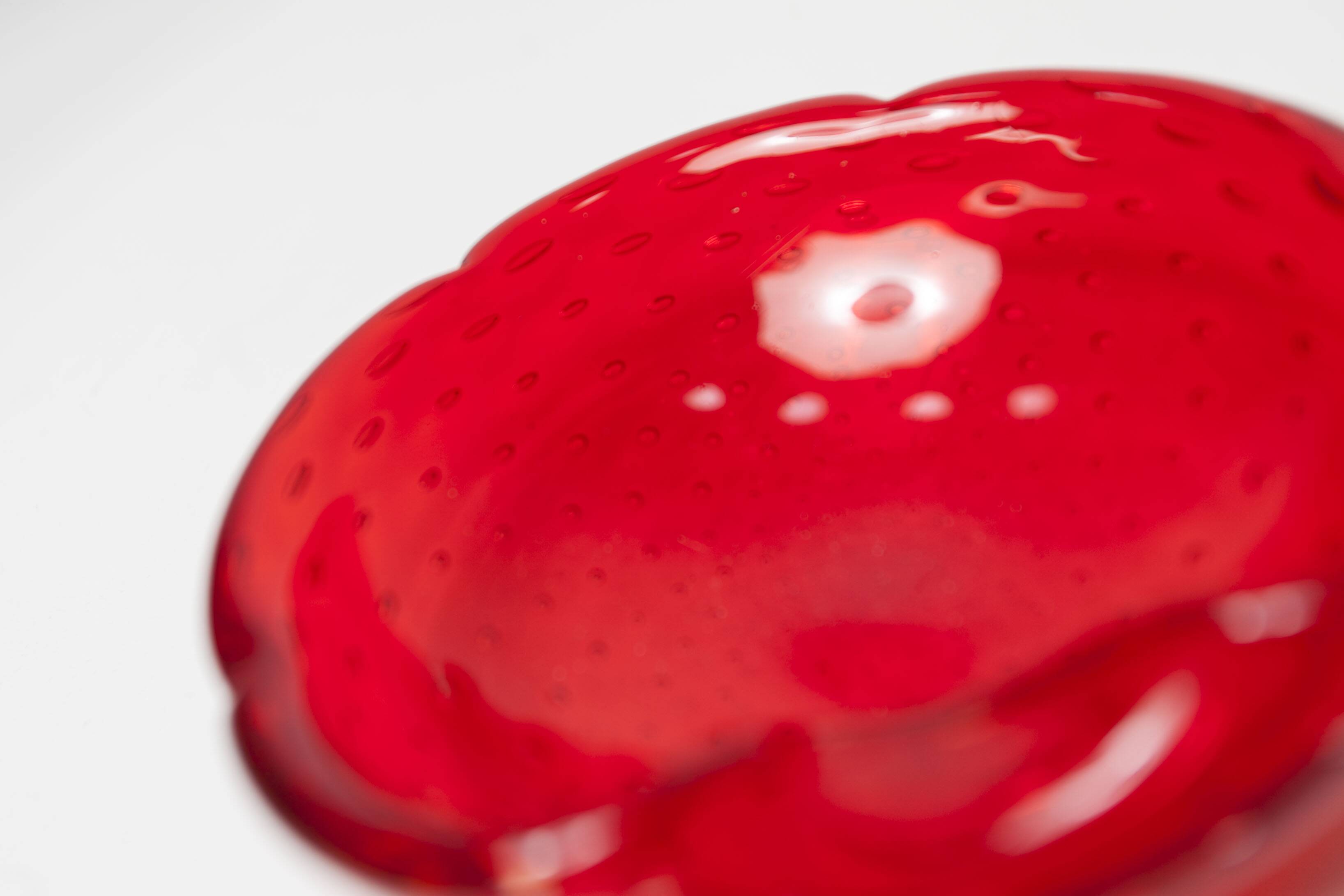 Murano Ashtray "Strawberry" Seguso Murano Italy 1970s