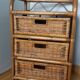 Commode chiffonnier en rotin et osier