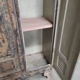 Casier industriel en métal | Armoire vintage à deux portes patinée