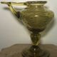 Yellow bubble hand blown glass oil lamp biot glassworks