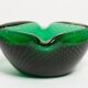 Green glass ashtray mid-century, Italy, 1970s