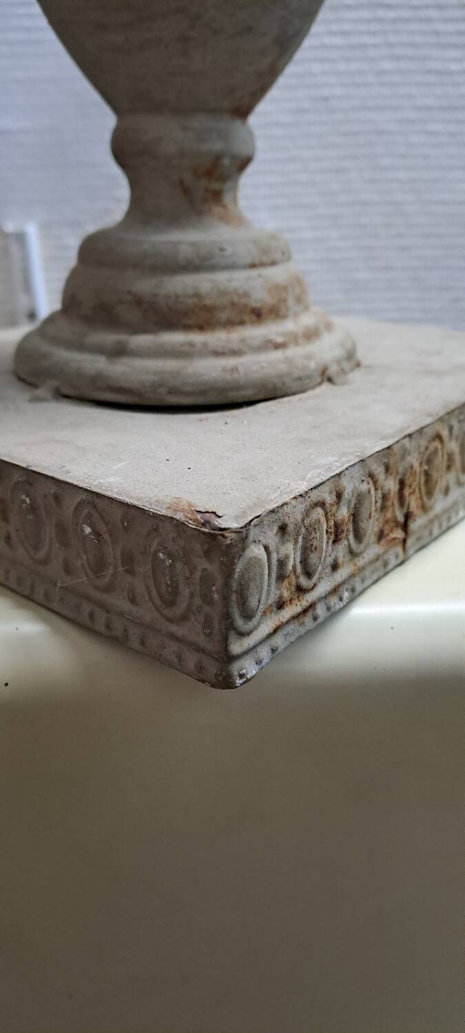 Neo-rustic sheet metal candle holder