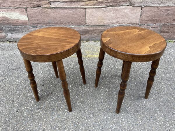 2 tabourets scandinave Baumann vintage