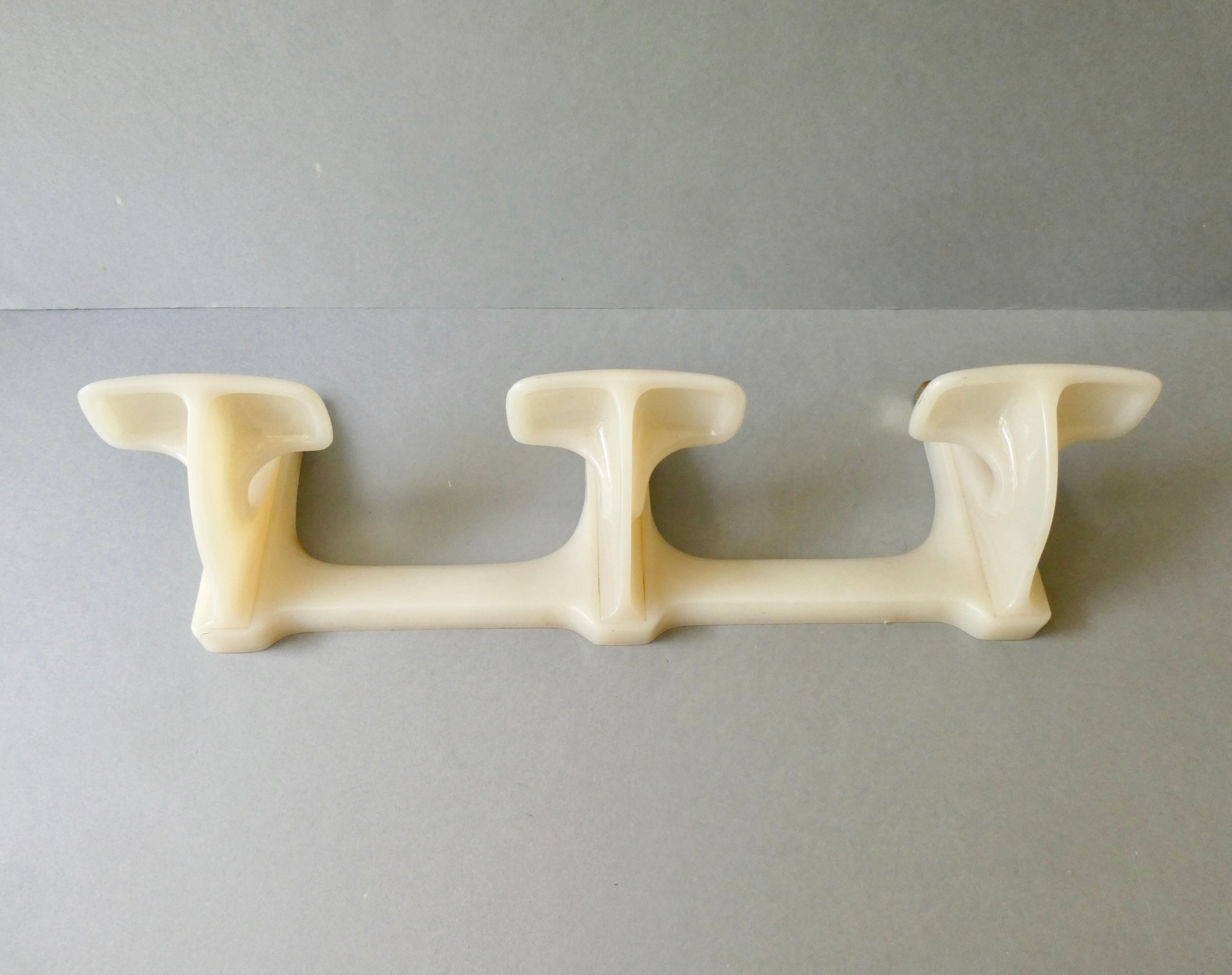 Wall coat rack with 3 hooks, 70s