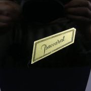 Baccarat, pied de lampe en cristal noir