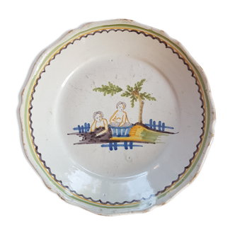 Plate in Nevers earthenware