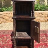 Gothic-style carved oak bedside