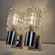 Pair of vintage 70s glass wall lamps by Targetti Sankey