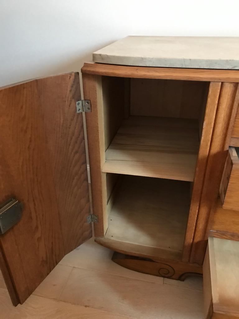 Commode plateau marbre beige  style art deco