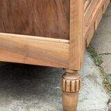 Parisian glass-fronted Art Deco wardrobe in solid raw walnut.