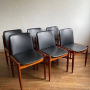 6 chaises teck scandinave vintage