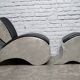 Industrial aluminum & vinyl lounge chair with footrest, 1970s