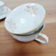Set of 6 cups and sub-cups in Bavaria porcelain