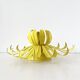 Vintage yellow metal flower wall light