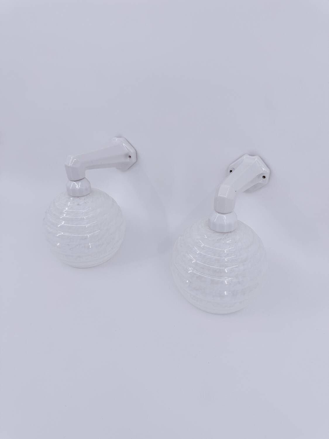 Pair of porcelain Art Deco wall lights