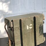 Green wooden chest ammunition box