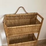 Vintage wicker wall shelf
