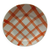 Plat rond motif torchon rouge moulin des loups