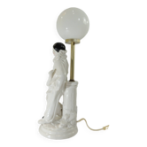 White ceramic lamp Pierrot/harlequin/1960/vintage