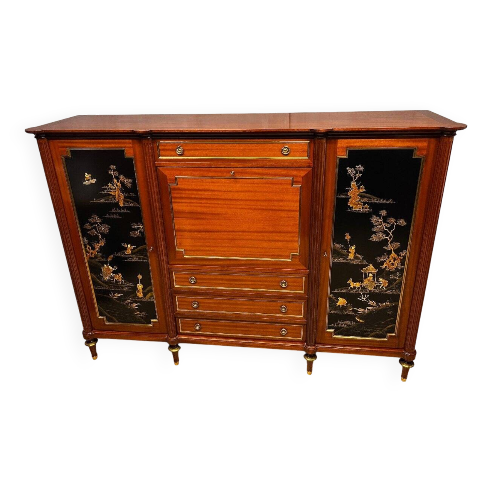 Mahogany sideboard from maison hirch paris bar bookcase