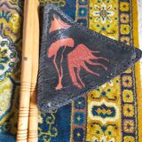 Folding tripod stool in Africa leather