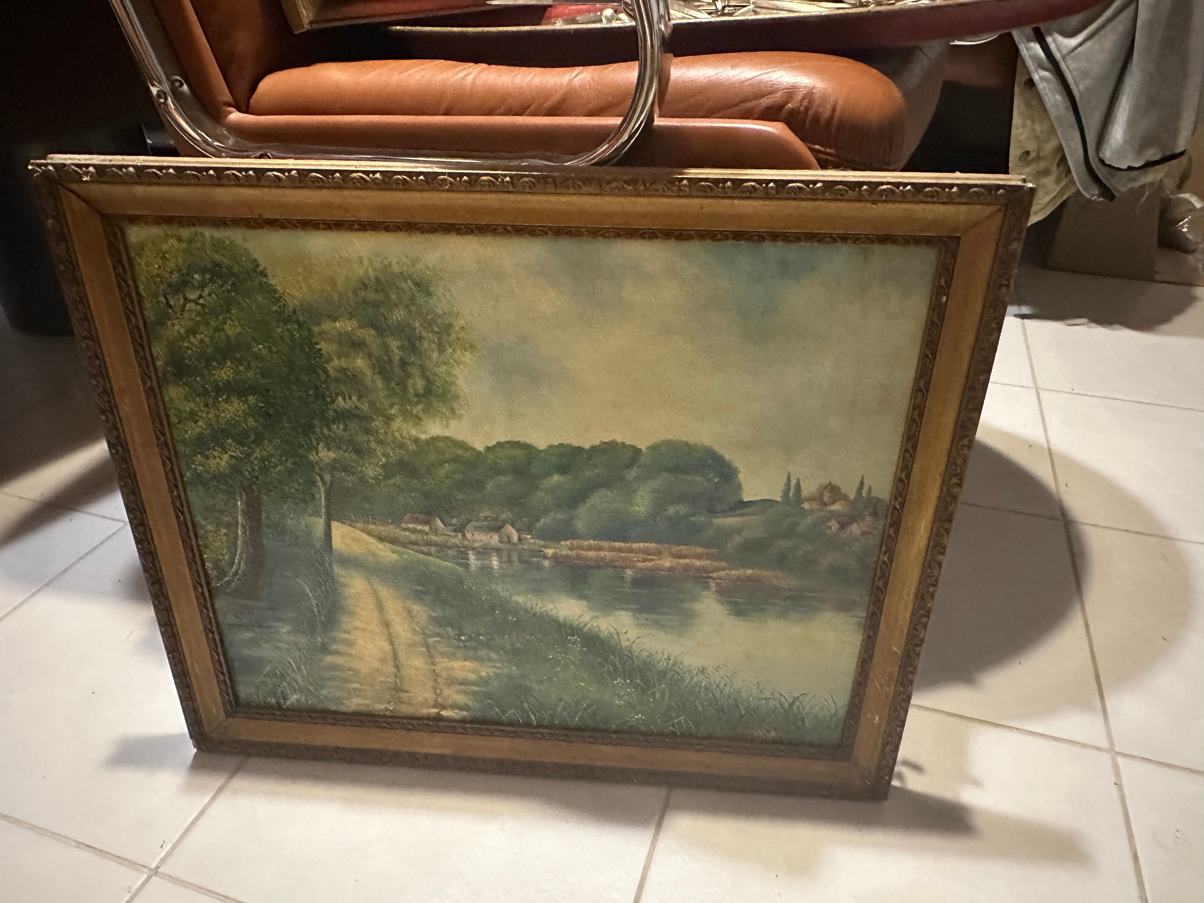 Huile sur panneau signé guitard