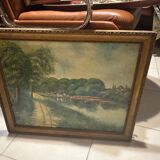 Huile sur panneau signé guitard