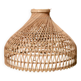 Large rattan pendant light, handmade, 55x40cm