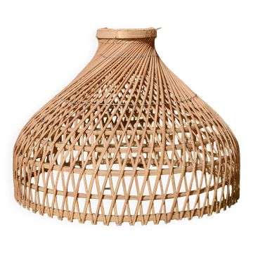 Grande suspension en rotin, fabrication artisanale, 55x40cm