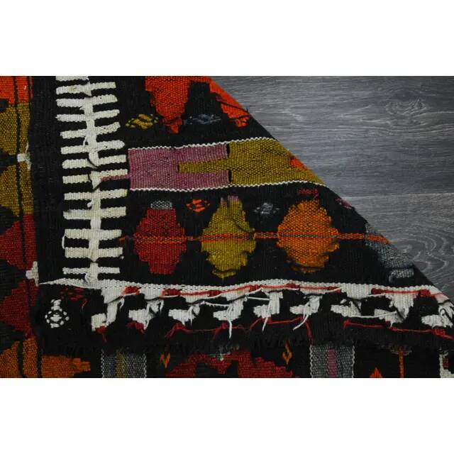 1970s Vintage Turkish Oushak Handmade Wool Cotton Brown Runner Rug 95x367