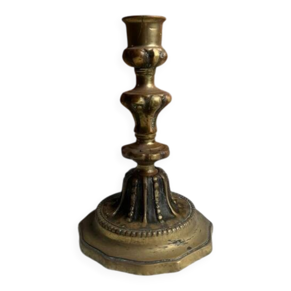 Bougeoir ancien en bronze doré — Beyit