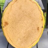 Hollywood Regency style oval Victorian mirror. In antique gold wood. 31 x 21cm