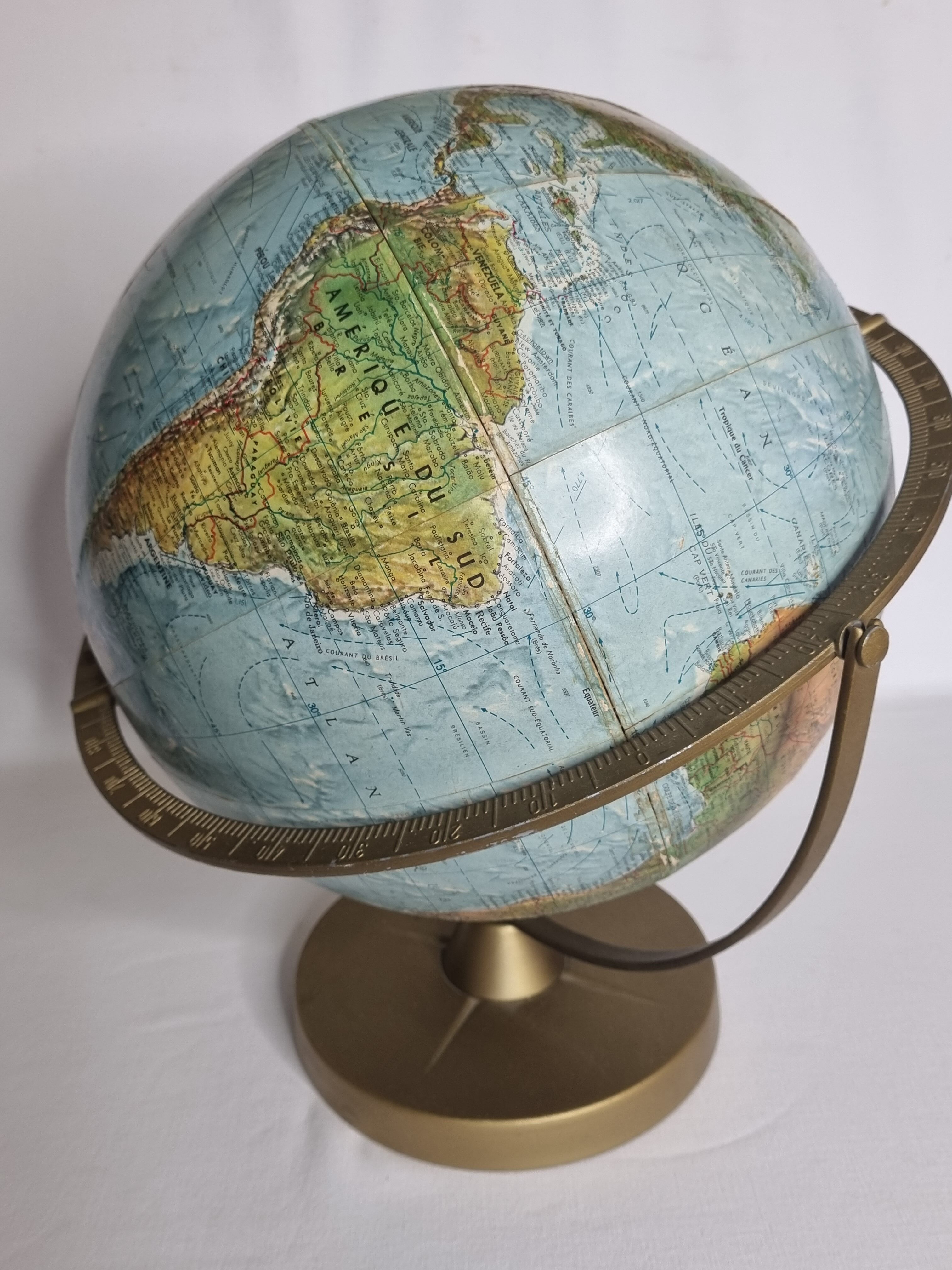 Globe in relief, Scan-Globe Denmark, gyroscope, 30 cm