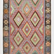 7x10 Multicolor Vintage Kilim Rug, Pattern Kilim Rug, 207x311 cm